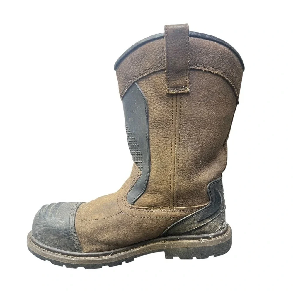 Avenger A7896 Hammer Met Wellington Mens 10 Wide Brown Leather Work Boots Safety